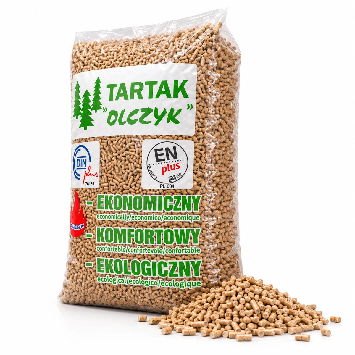Drevené pelety Olczyk – Paleta 65 vriec po 15 kg (975 kg)