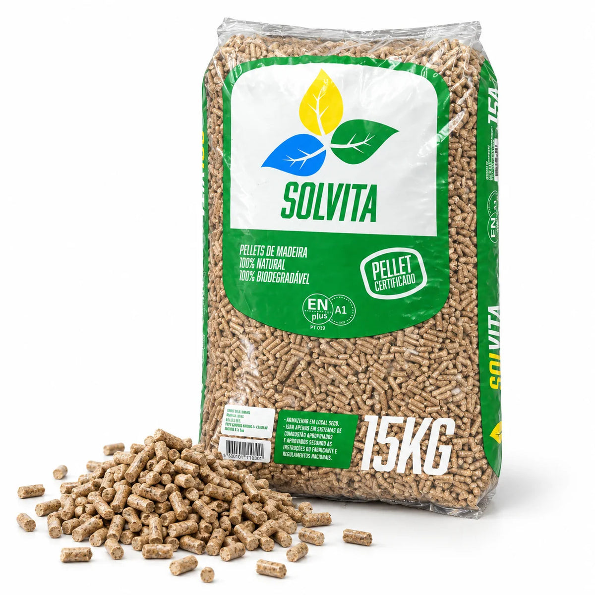 Drevené pelety Solvita – paleta 100 vriec po 15 kg (1 500 kg)