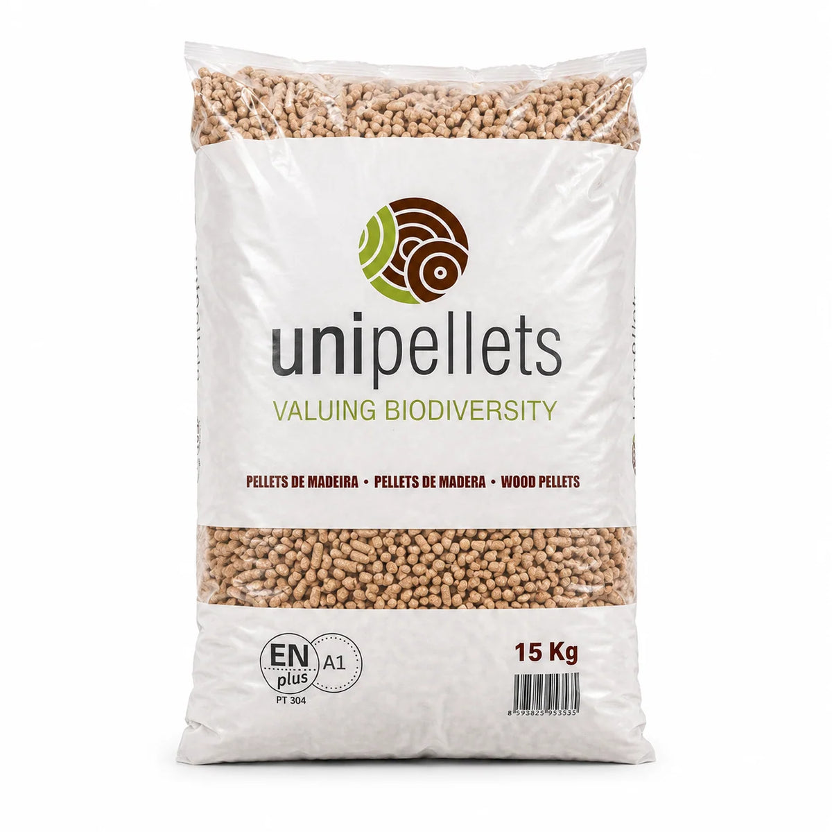 Drevené pelety Unipellets – Paleta 67 vriec po 15 kg (1 005 kg)