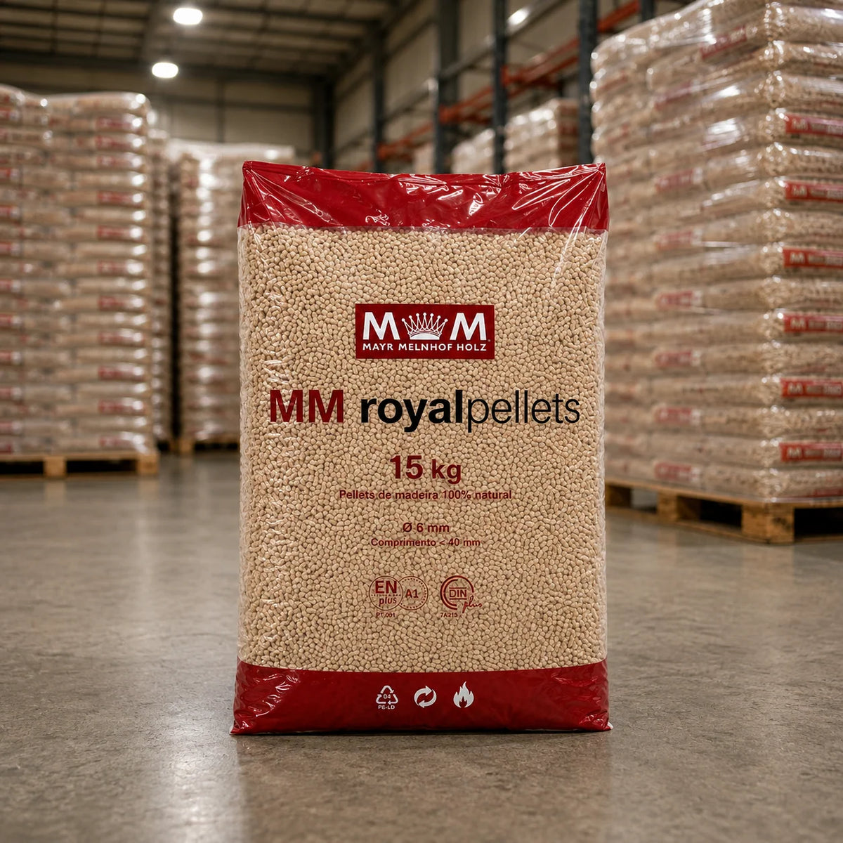 Drevené pelety MM Royal Wood – Paleta 67 vriec po 15 kg (1 005 kg)