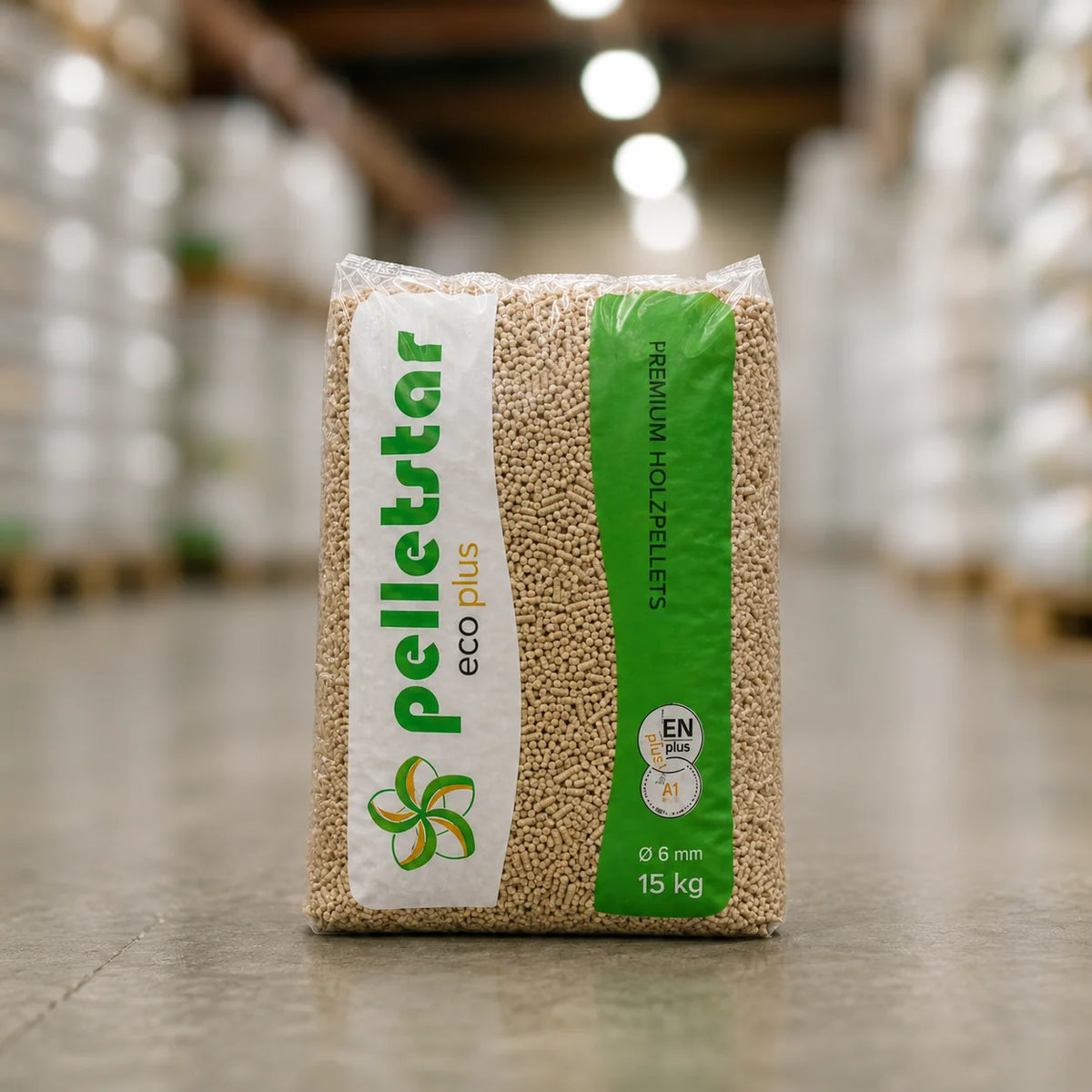 Drevené pelety DIN Pellets – Drevená paleta so 67 vrecami (1 005 kg)